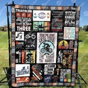 Triathlete Girl Tries Harder Quilt Blanket Ynt9  Quilt